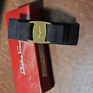 Salvatore Ferragamo Black and Gold Barrette